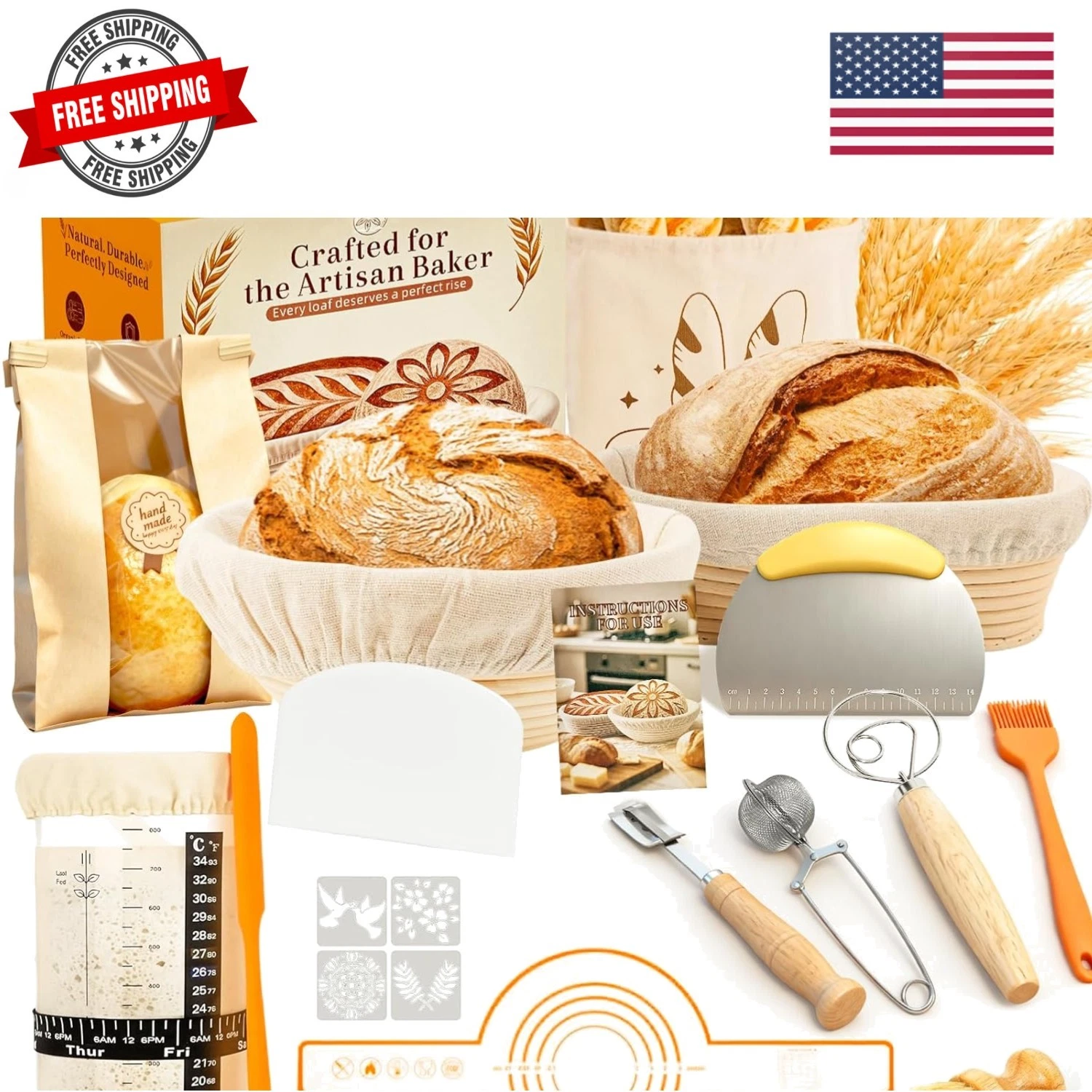 Complete Sourdough Starter Kit for Beginners & Manual | Sourdough Bread Bakin...