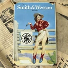 VINTAGE SMITH & WESSON 8X12 INCHES PORCELAIN ENAMEL SIGN
