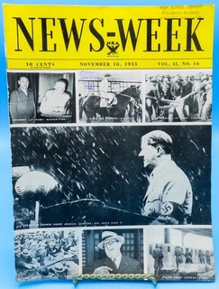 Original Newsweek Magazine Adolf Hitler Cover November 18 1933 WWII Complete