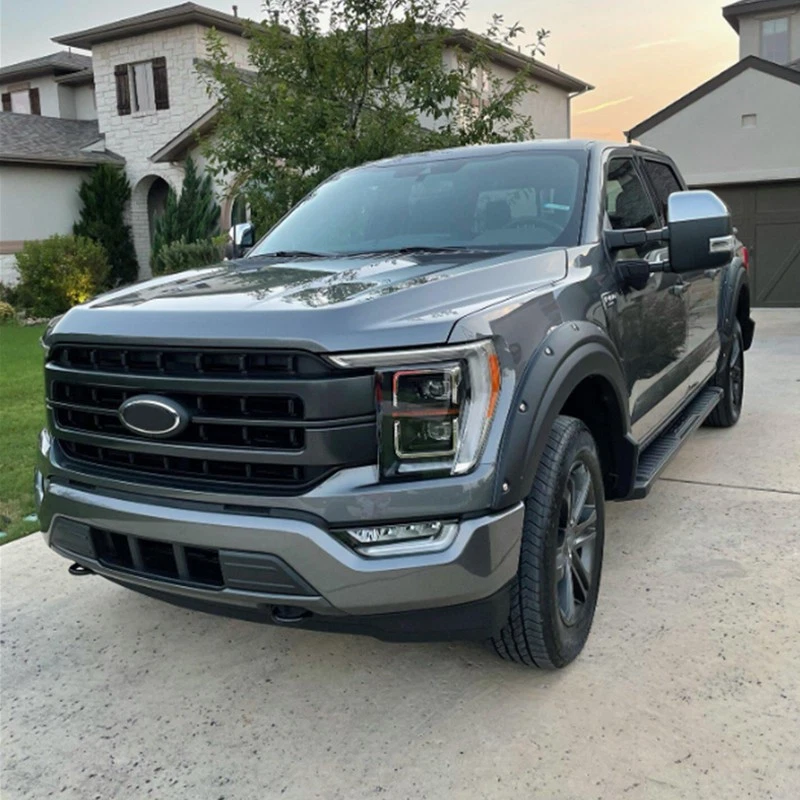 Carbonized Gray Front Bumper For 2021-2023 Ford F150 F-150 XL XLT W/ Fog Holes Foto 2 de 4