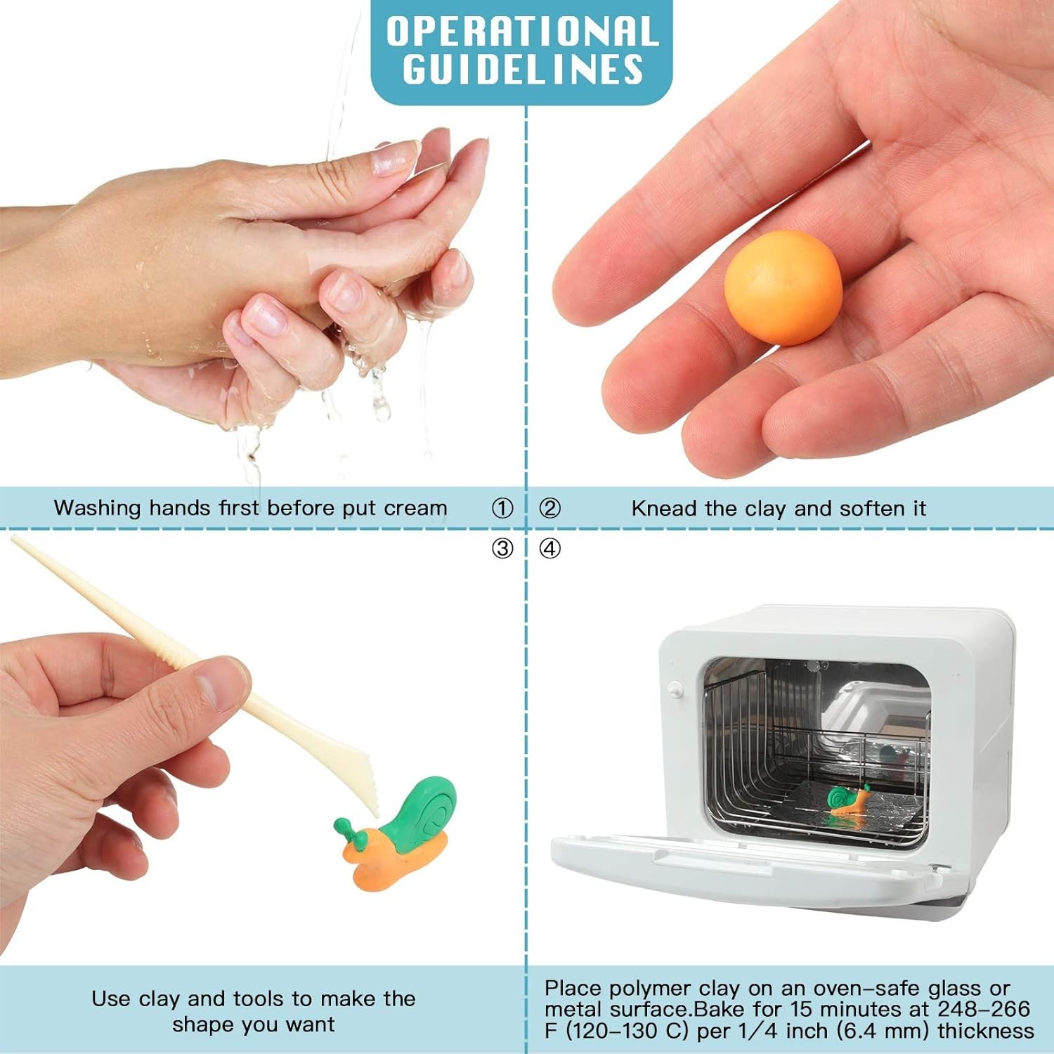 Polymer Clay with 50 Colors - Ideal for DIY Gifts & School Projects