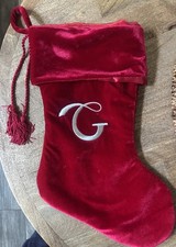 Wondershop Target Initial Monogram Velvet 19" Christmas Stocking Red Letter   G  