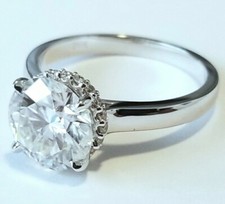 4.25  Carat Moissanite & Ring in 14k White Gold Charles & Colvard