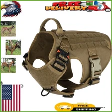 Large No-Pull Tactical Dog Harness with 2x Metal Buckles & Gear Carrying Option