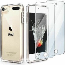 2x of iPod Touch 5 6 7th Gen Transparent Silicone Soft Case And Tempered Glass