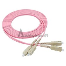 SC UPC to SC UPC Duplex OM4 Multimode 3.0mm Fiber Optic Patch Cord Cable 3M