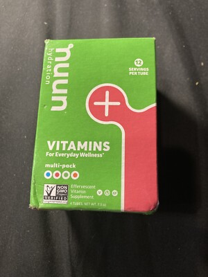 NUUN Hydration Vitamins Multi-Flavored Electrolytes 4 Pack, 12 Tablets Each
