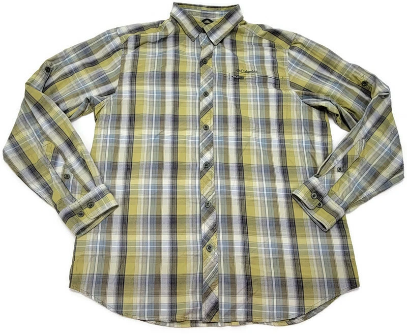 Columbia Men's Plaid Button Down Long Sleeve Casual Hiking Shirt Size Medium M
