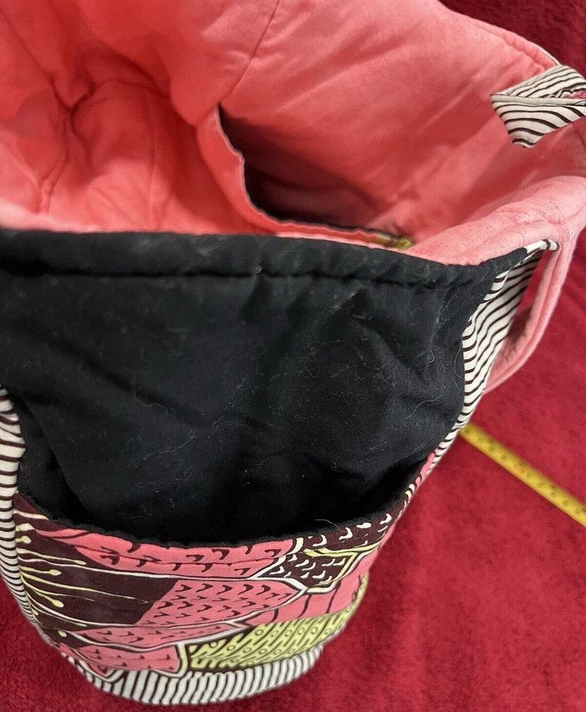 6-Pocket 14x7x10 Inch Washable Soft Tote Bag with Button Closure