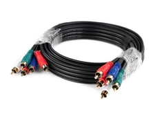 6ft 22AWG 5-RCA Component Video/Audio Coaxial Cable (RG-59/U) - Black PID 320