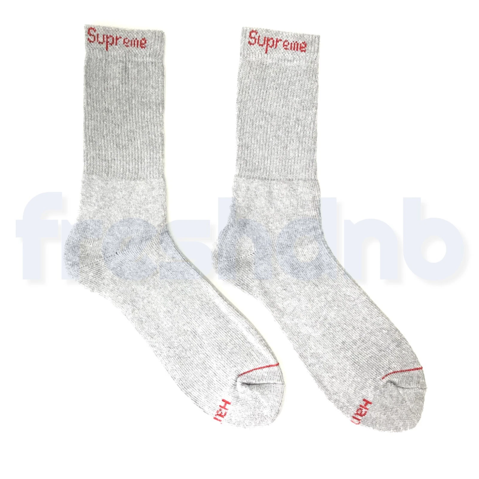 Chaussettes Supreme Hanes Crew grises (paire unique)   Taille 6 12   Vendeur de confiance !