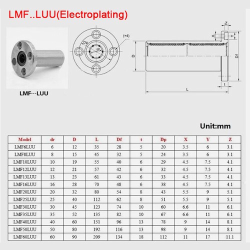 LMFLUU Round Flange Linear Ball Bearing Bushing Bore 6mm-80mm For 3D Printer CNC - Picture 3 of 12