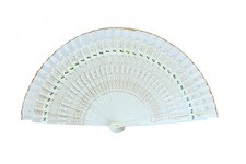 Wooden Hand Fan with Cloth on the Edge