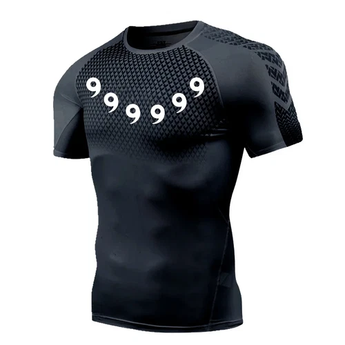 Anime Compression Shirts Men BJJ Fitness Summer Quick Dry Gym Shirt Gothic Haraj