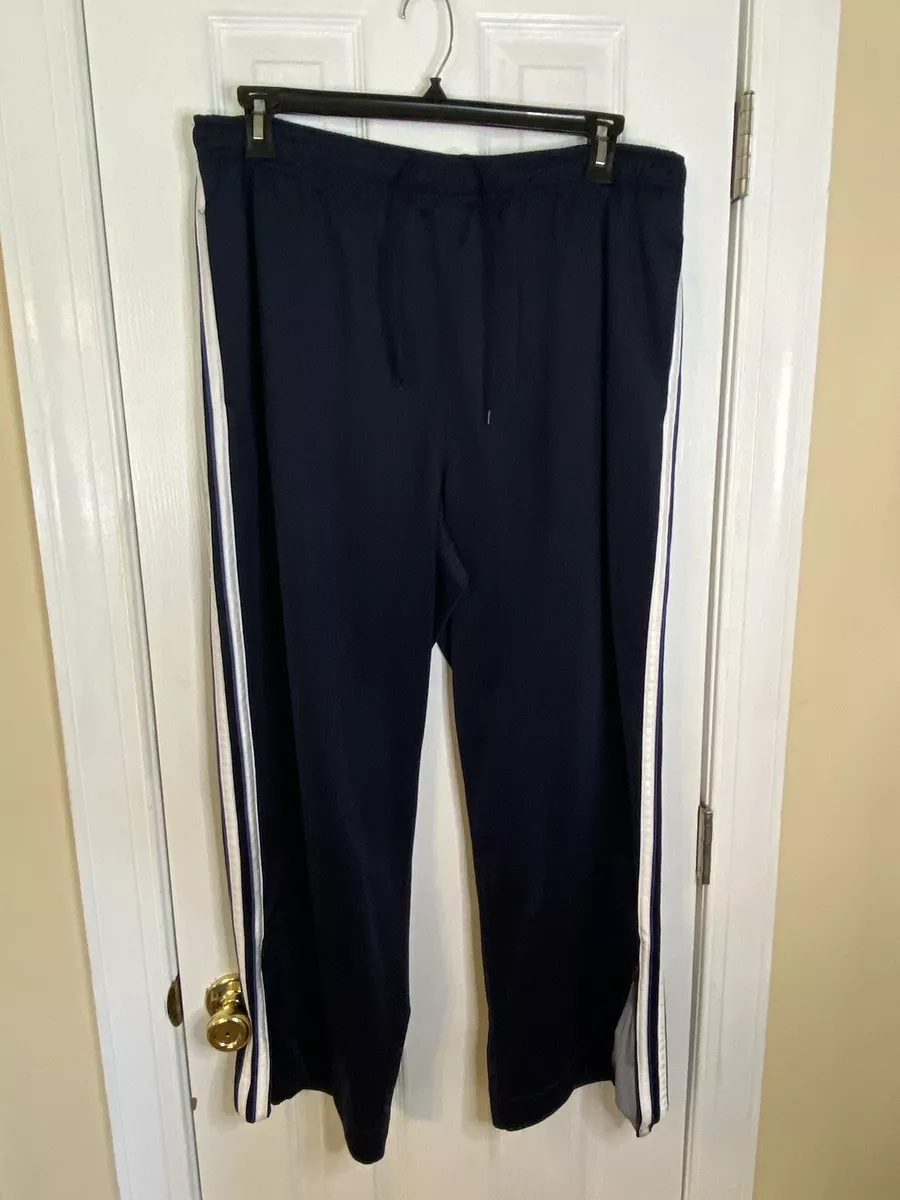 Tek Gear Athletic Track Pants Mens XXL 2XL Blue Knit Drawstring Waist Zip  Ankle