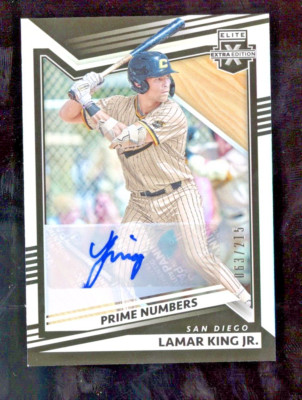 2022 Elite Extra Edition Prime Numbers A Signatures /215 Lamar King Jr #120 Auto