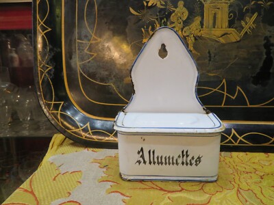 BOITE À ALLUMETTES murale ancienne en tôle émaillée EUR 25,00 - FR