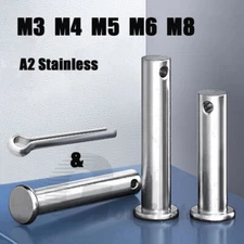 Clevis Pins & Split Pins A2 Stainless Flat Head Pins With Hole M3 M4 M5 M6 M8