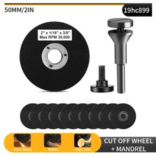 10PC 2 Inch Cut Off Wheel with 1/4 Stem Mounting Mandrel for Die Grinder