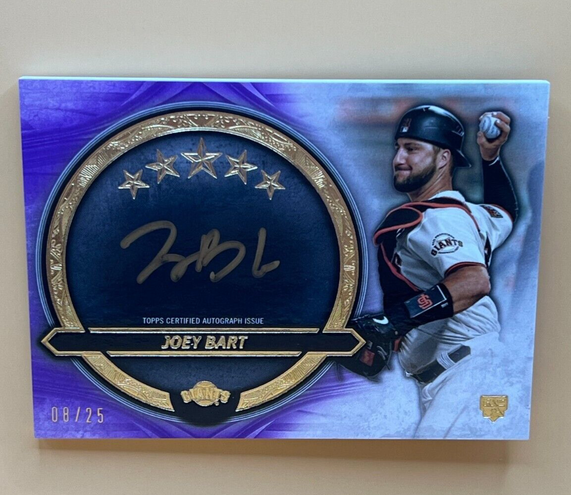 2021 Topps Five Star Baseball Joey Bart Golden Graphs Auto Card Purple /25