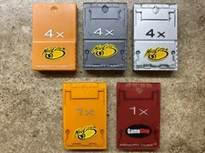 LOT Of 5 Mad Catz 4x & 1x Memory Cards for Nintendo Gamecube Memory Cube