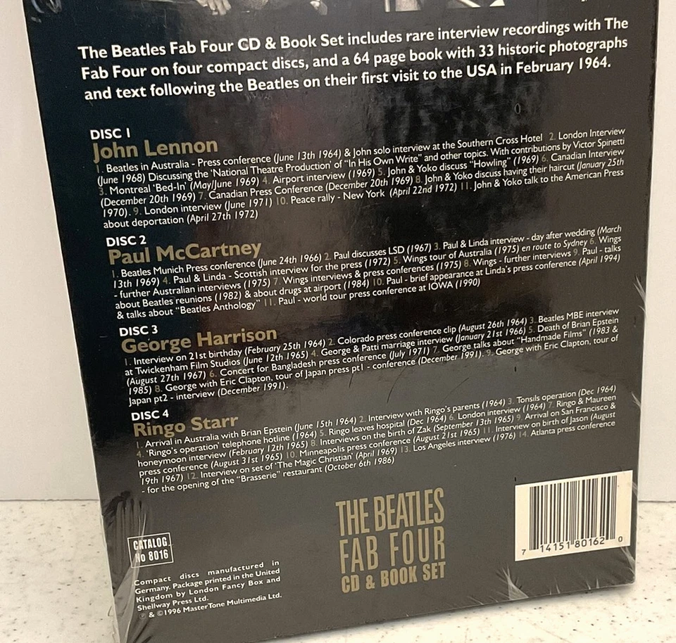 The Beatles – Fab Four (CD & Book Set) - Four Discs plus Book - Factory Sealed - Image 2 of 4