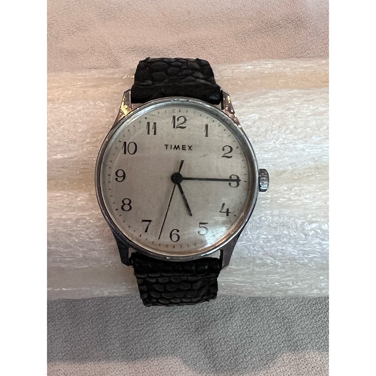 VTG Timex Easy Reader® 30mm One-Time Watch Adjustable Snakeskin Leather  Strap