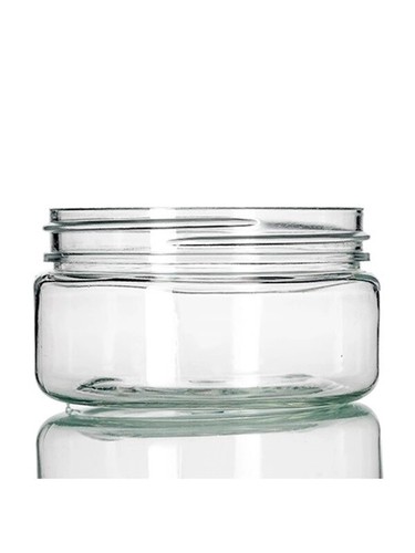 6 Pcs, 2 oz Clear PET Single Wall Jar 58-400 Neck Finish with Black Lid