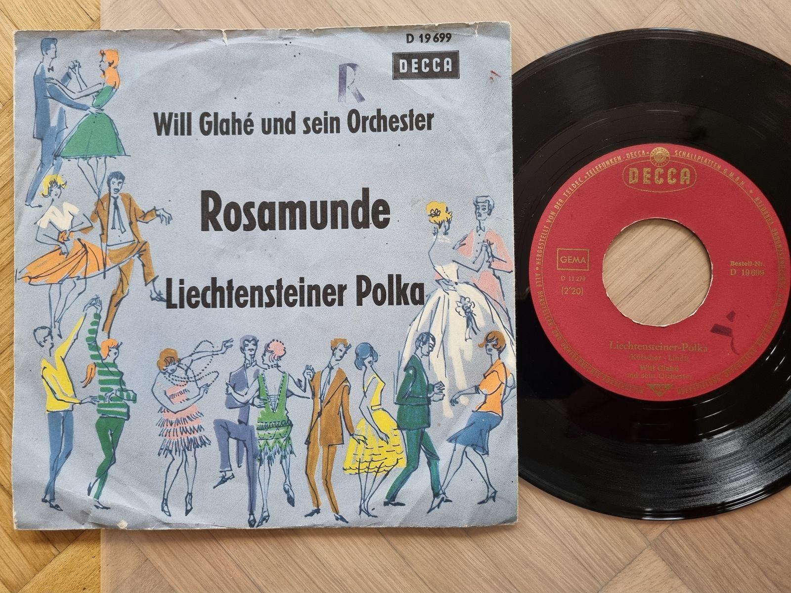 7"" Single Will Glahe - Rosamunde/ Liechtensteiner Polka Vinyl Germany