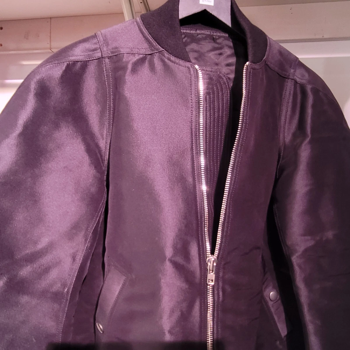 Rare Rick Owens SS14 FW Moody Silk Bomber Iconic Flight Jacket 50 Italy Black