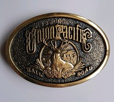 Vintage 1983 BTS Belt Buckle Union Pacific Railroad Solid Brass Made in USA