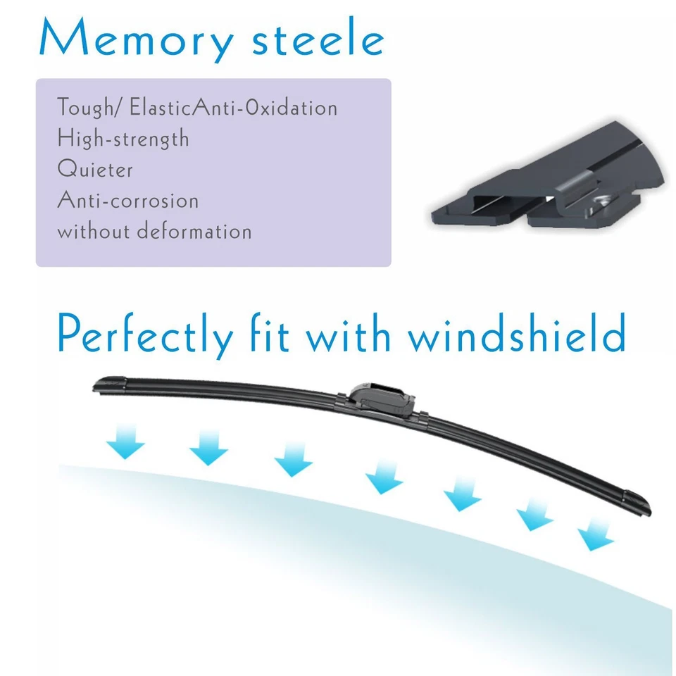 2,For Ford Explorer Sport Trac 2001-2005 Windshield Wiper Blades 18 18 J-hook - Image 3 of 4