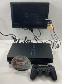 Sony PlayStation 2/PS2 with Wireless Controller, Cables & Memory Card (Tested)