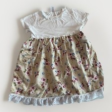 Vintage Jerzees little Girls Floral Short Sleeve Dress Cottage LHOTP Sz S A22