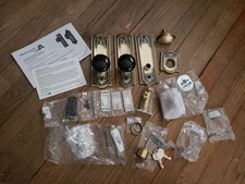 Nostalgic Warehouse Meadows Antique Brass Long Plate Homestead Porcelain 