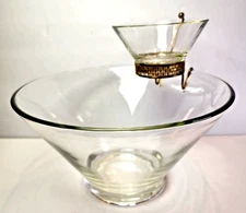 MCM Anchor Hocking Clear Glass Vintage  Chip and Dip Set, Serveware