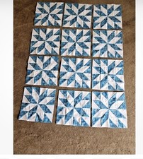 Handmade 12 - Pinwheel Star Quilt Blocks - Christmas