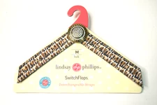 LINDSAY PHILLIPS "lsak"SwitchFlops Straps Brown Black Gray Rhinestone New Sz M