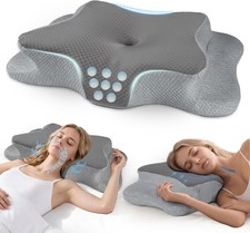 Cervical Neck Pillow for Pain Relief Sleeping, Memory Foam Pillows Ergonomic ...