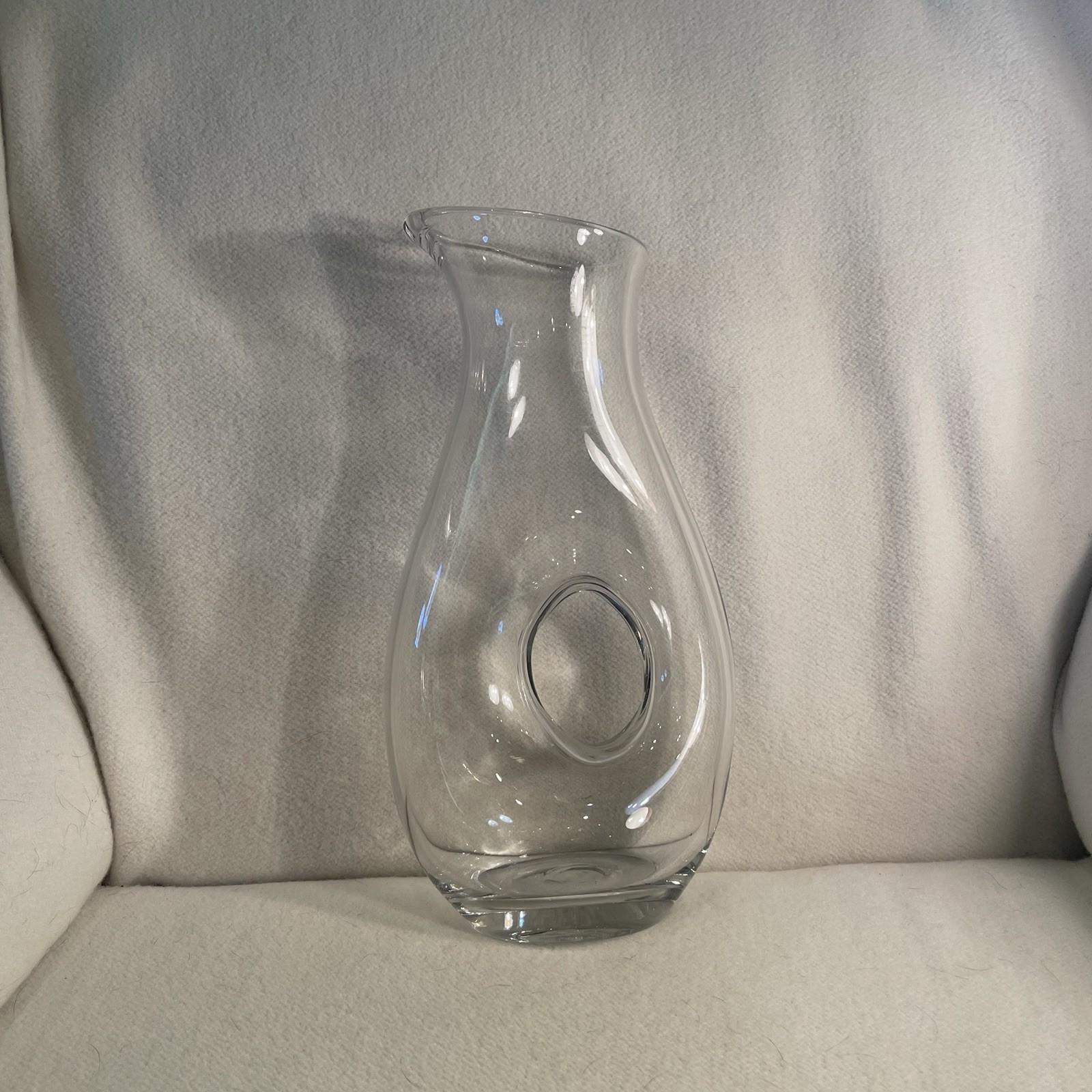 Bormioli Rocco 50 Oz Handblown Glass Pitcher with Donut Hole