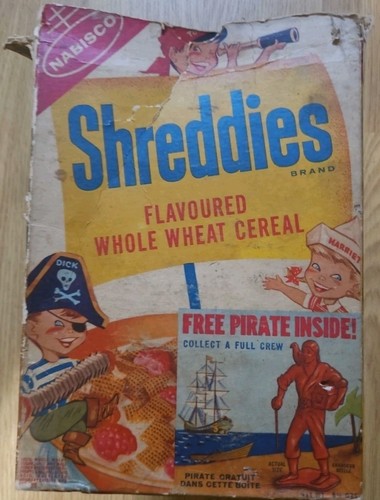 1950's Nabisco Flavoured SHREDDIES cereal box Pirate