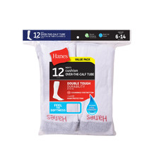 Hanes Men's Double Tough Durability Over-the-Calf Tube Socks, 12-Pack