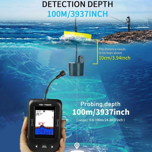 45 Degrees Portable Sonar Finders 100M Depth Sonar Fish Finder  Sea Fishing - Picture 4 of 12