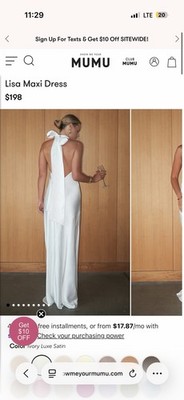 Show Me Your MuMu Lisa Maxi Dress Ivory Luxe Satin Sleeveless Satin Gown |  eBay