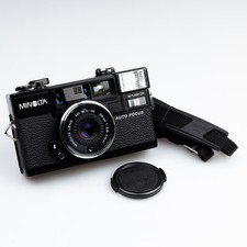 ⭐ MINT⭐ TESTED Minolta HI-MATIC AF2 Camera 38mm 2.8 Lens Point SD 2 AF 7 S II