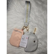 Lululemon Dual Pouch Wristlet Wallet Accessory Keychain Bag Grey