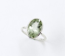 Green Amethyst Gemstone Silver Ring Solid 925 Sterling Silver jewelry
