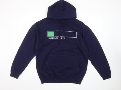 Just Hoods AWDis Damen Navy Pullover Hoodie M Loading Graphic Baumwollmischung