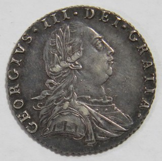 GREAT BRITAIN 6 PENCE 1787 KING GEORGE III SILVER WORLD COIN OLD COLLECTION