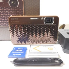 SONY Cyber Shot DSC-T99D Brown Camera w/Battery Charger SD card Japanese